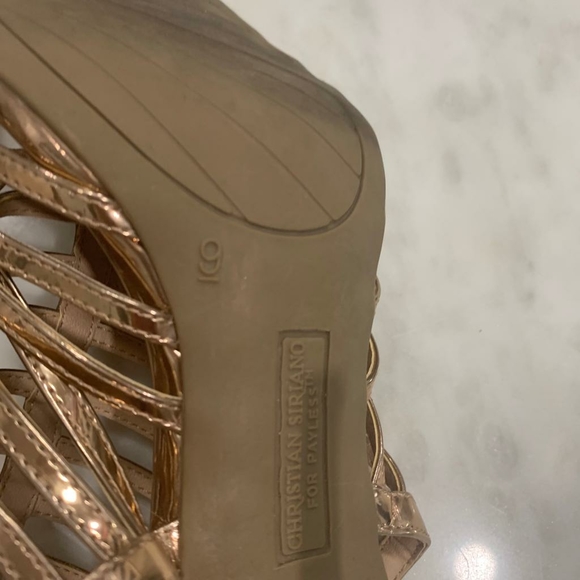 Christian Siriano USA 9 Rose Gold Stiletto 4.5" Heel with Ankle Strap - Picture 10 of 15